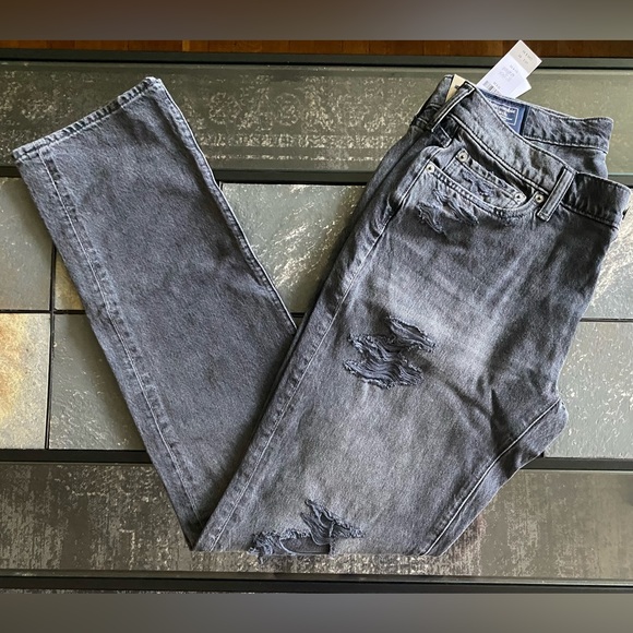 Abercrombie & Fitch Slim Distressed Jeans Denim 32x34 Grey Black Langdon Slim - Picture 11 of 11